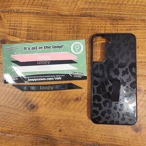 Loopy Case Black Leopard Phone Case + 3 loopys